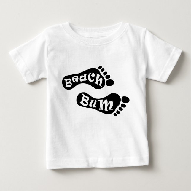 Svartvit blankt avtryck av Beach Bum Barefoot-avtr T-shirt (Framsida)