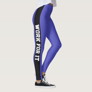 Svartvit - blått arbete för IT-Anpassningsbarna - Leggings