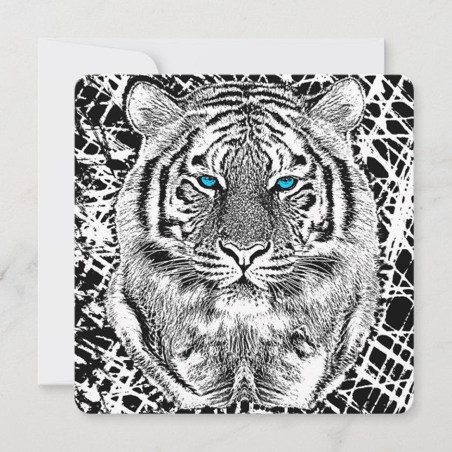 Svartvit blått synar den grafiska tigern (Framsida)