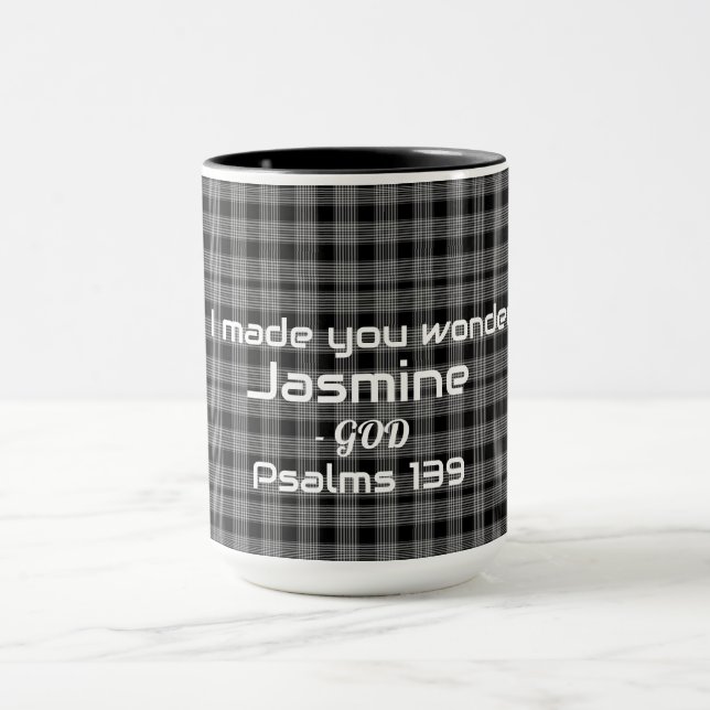 Svartvit blek, bibelinspirationstema Tea Mugg (Center)