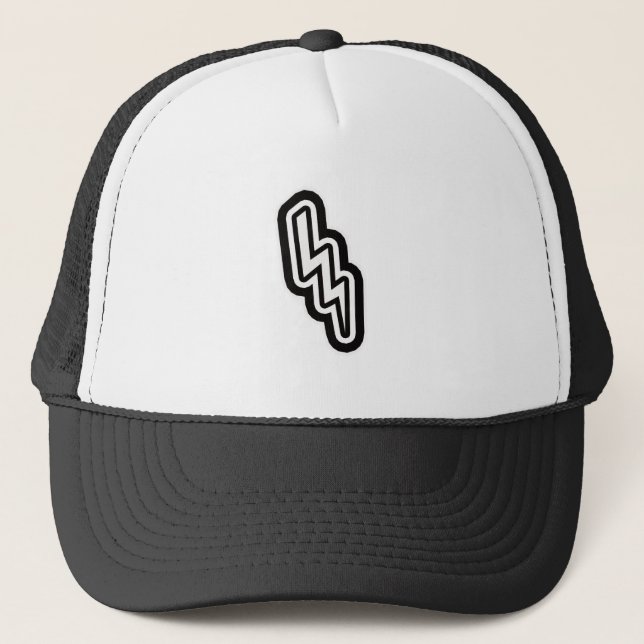 Svartvit blixt Bult Monogram-form Keps (Framsida)