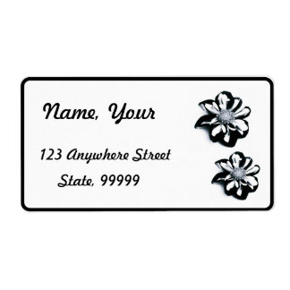 Svartvit blomma fraktsedel