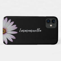 Svartvit blomma iPhone 11 Fodral Namn