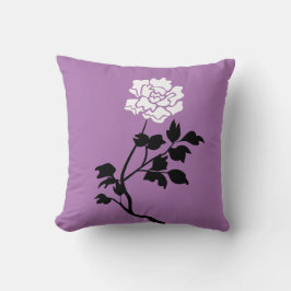 Svartvit blomma kudde