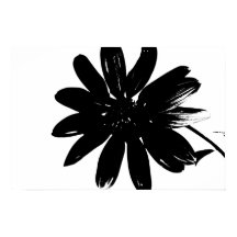 Svartvit blomma Poster
