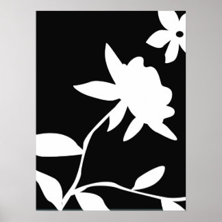 Svartvit blomma poster