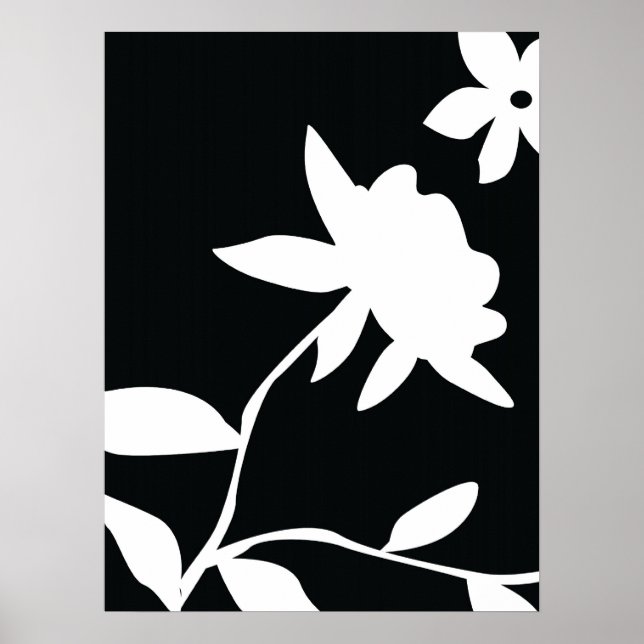 Svartvit blomma poster (Framsidan)