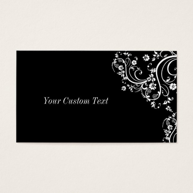 Svartvit blomma, Rulla Visitkort (Framsidan)