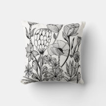 Svartvit blomma teckning