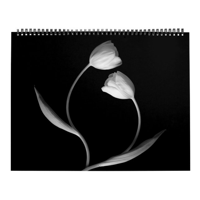 Svartvit blommakalender kalender (Omslag)