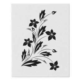 Svartvit blommakonstkanfas