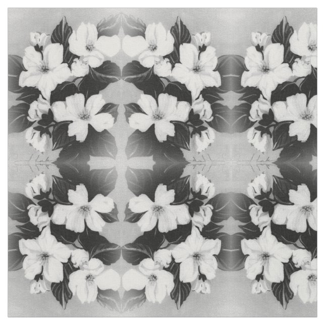 Svartvit Blommar Tyg (Provkarta)