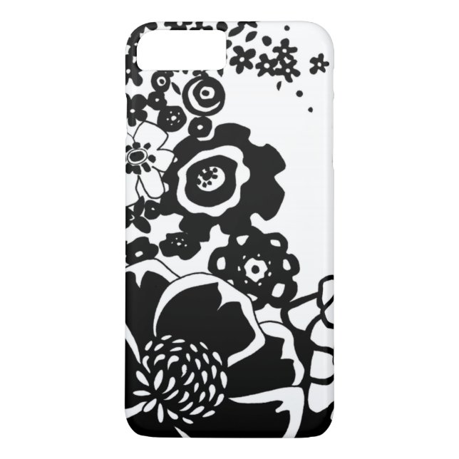Svartvit Blommigt Garden Graphic Mönster Case-Mate iPhone Skal (Baksida)