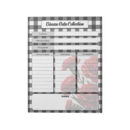 Svartvit Blommigt _ Insamling av sjukdomsdata Anteckningsblock