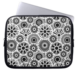 Svartvit blommigt Laptop sleeve