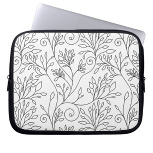 Svartvit blommigt Laptop sleeve