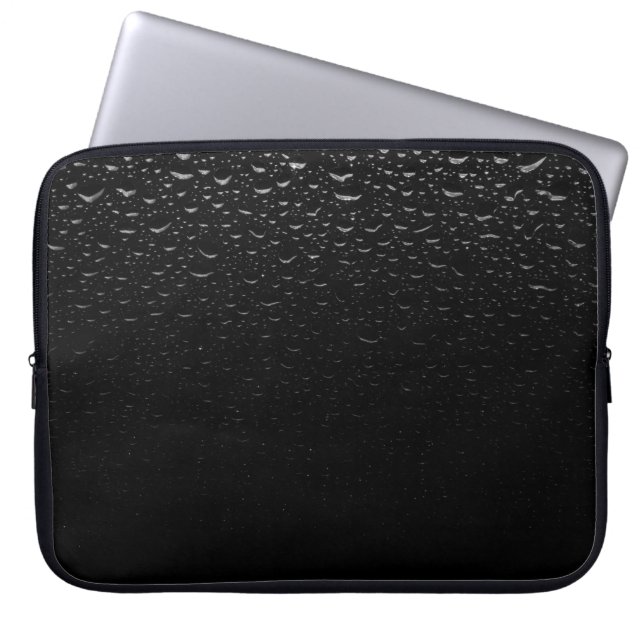 Svartvit blommigt matta laptop fodral (Framsidan)