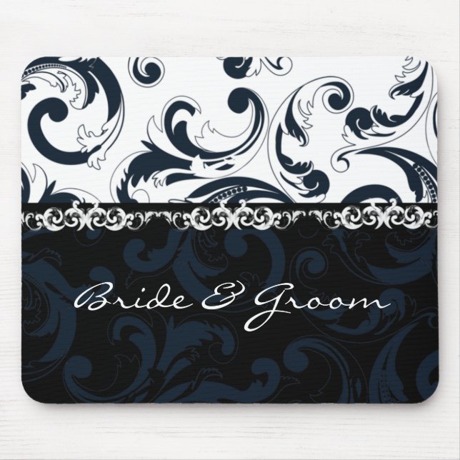 Svartvit Blommigt Musmatta (Framsidan)