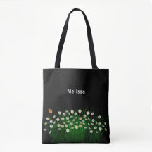 Svartvit blommigt namn elegant