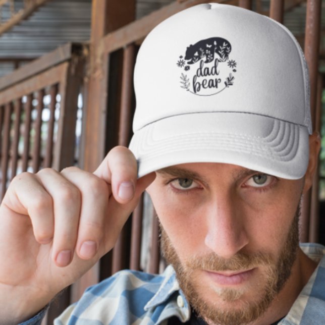 Svartvit Blommigt Pappa Bear Keps (Skapare uppladdad)