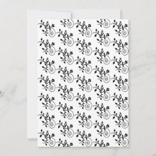 Svartvit Blommigt Papper