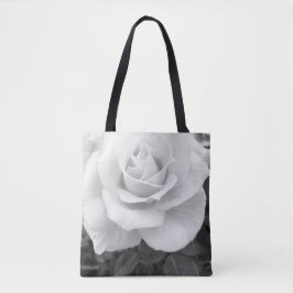 Svartvit Blommigt Tote Tygkasse