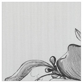 Svartvit Blommigt Tyg