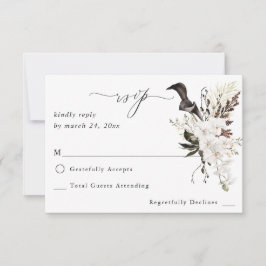 Svartvit Blommigt utan OSA av måltider Kort