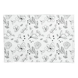 Svartvit Blommönster - minimalistisk modern