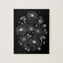 Svartvit blommönster