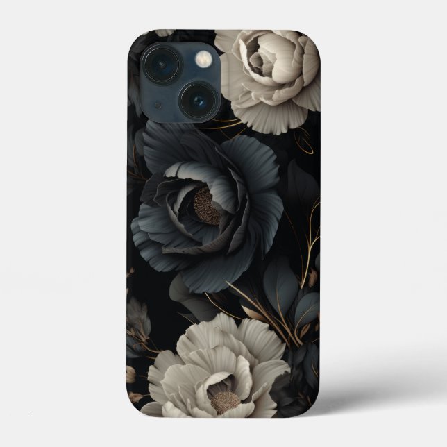 Svartvit blommor (Baksida)