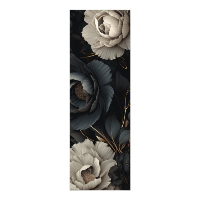 Svartvit blommor fototryck (Framsidan)
