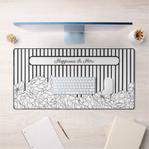 Svartvit blommor med Rand Anpassningsbar Text