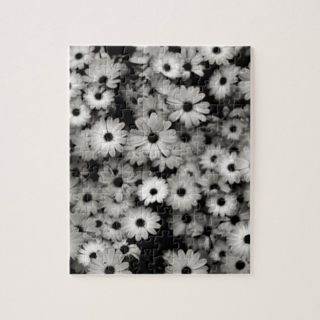 Svartvit blommor pussel (Vertikal)