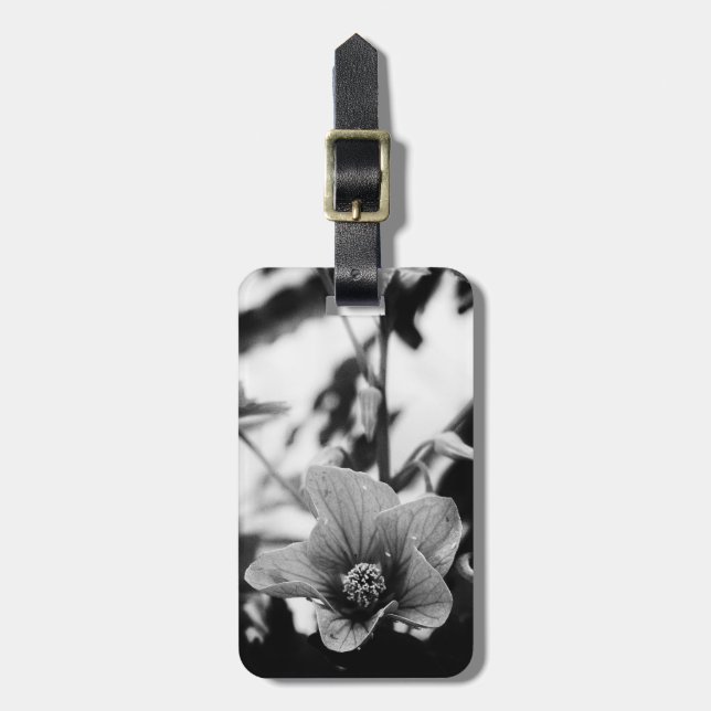 Svartvit Blomsterfotografi Bagagebricka (Vertikal Framsida)