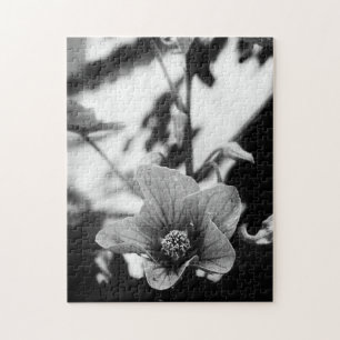 Svartvit Blomsterfotografi Pussel