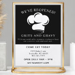 Svartvit bockhorn - återöppning av solljus reklamblad<br><div class="desc">Reparant Black White Chef Hat Covid Reopen Flyer. Den här designen har en enkel kock-hatt-logotyp. Perfekt för restauranger,  cateringar eller bagerier! Anpassa detta anpassad design med er egen text och logotyp.</div>