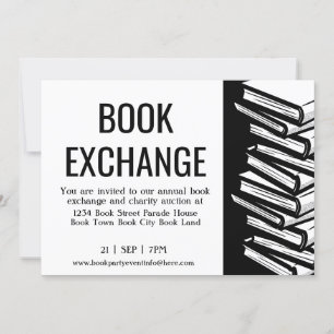 Svartvit Bok Exchange Inbjudningar