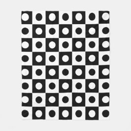 Svartvit Boll-kvadratcirkel Geometric Mönster Fleecefilt