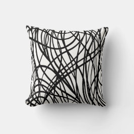 Svartvit borstad grunge Dekorativ kudde