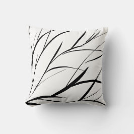 Svartvit borstad struktur Dekorativ kudde