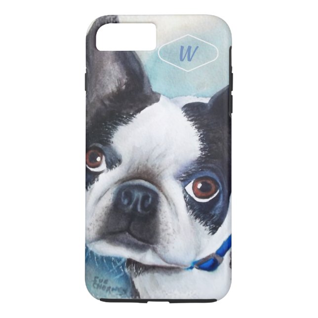 SVARTVIT BOSTON TERRIER Case-Mate iPhone SKAL (Baksida)