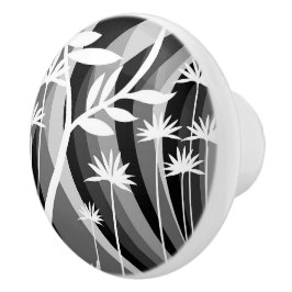 Svartvit botanisk design knopp