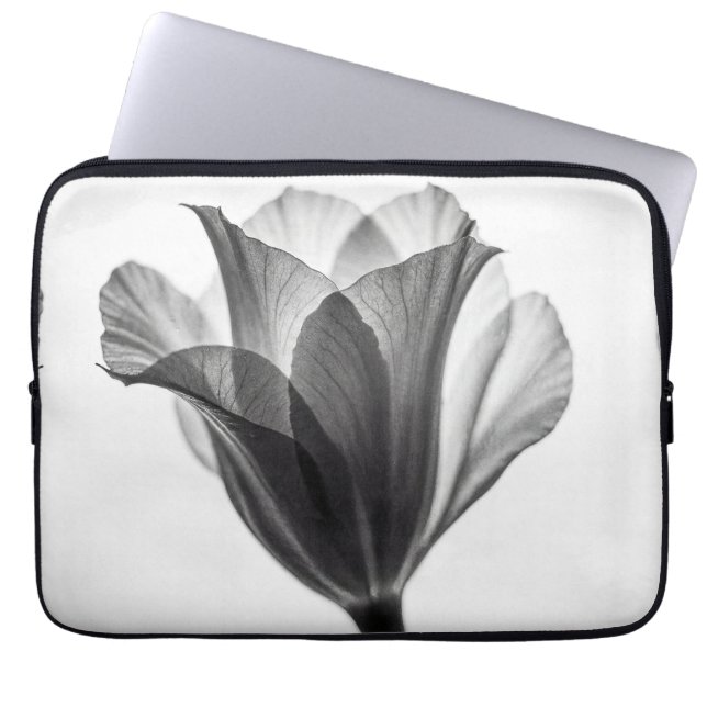 Svartvit botanisk fin konst fotografi laptop fodral (Framsidan)