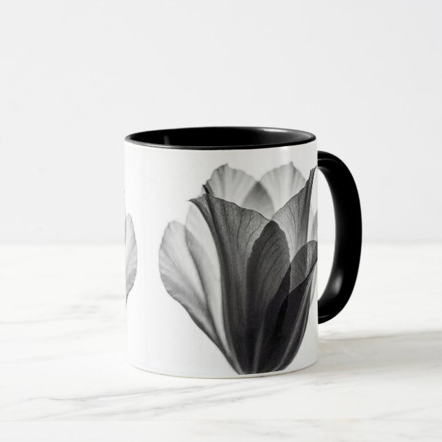 Svartvit botanisk fin konst fotografi mugg (Framsida höger)