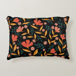 Svartvit, botaniskt block prydnadskudde