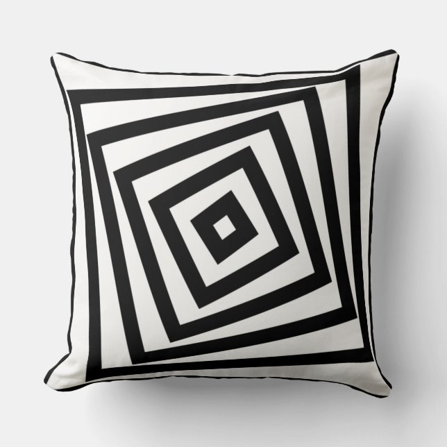 Svartvit box Spiral Mönster-Dekorativ kudde (Framsida)