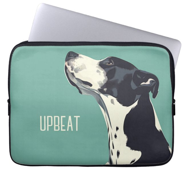 Svartvit Boxer Laptop Fodral (Framsidan)