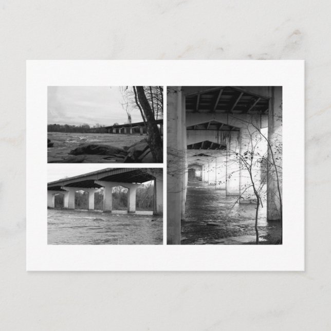 Svartvit bro vykort (Framsida)