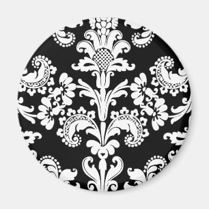 Svartvit Brocade Magnet